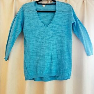 J. Crew Vibrant Blue V-Neck Sweater